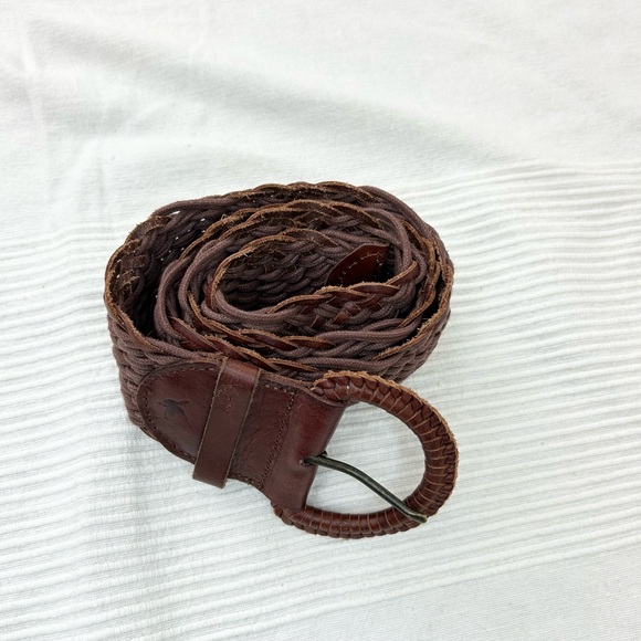 Aerie Boho Brown Leather Braided Belt - Picture 2 of 9